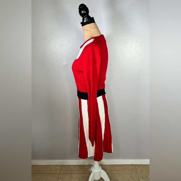 Vintage Y2K Mrs claus elf ugly Christmas sweater dress S holiday festive cozy - Picture 2 of 10